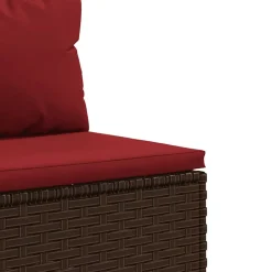 MAISON EXCLUSIVE - Salon de jardin avec coussins 6 pcs marron résine tressée