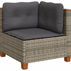 MAISON EXCLUSIVE - Salon de jardin avec coussins 10 pcs gris résine tressée