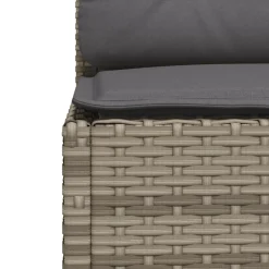 MAISON EXCLUSIVE - Salon de jardin avec coussins 10 pcs gris résine tressée