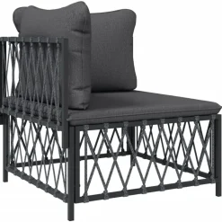MAISON EXCLUSIVE - Salon de jardin avec coussins 2 pcs anthracite acier