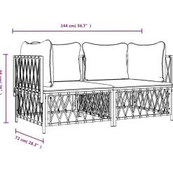 MAISON EXCLUSIVE - Salon de jardin avec coussins 2 pcs anthracite acier