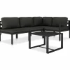 MAISON EXCLUSIVE - Salon de jardin 5 pcs avec coussins aluminium anthracite