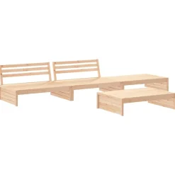 MAISON EXCLUSIVE - Salon de jardin 4 pcs avec coussins bois massif