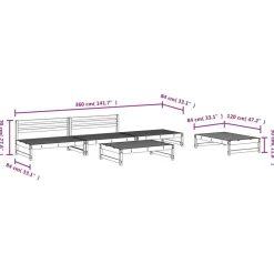 MAISON EXCLUSIVE - Salon de jardin 5 pcs bois massif de pin