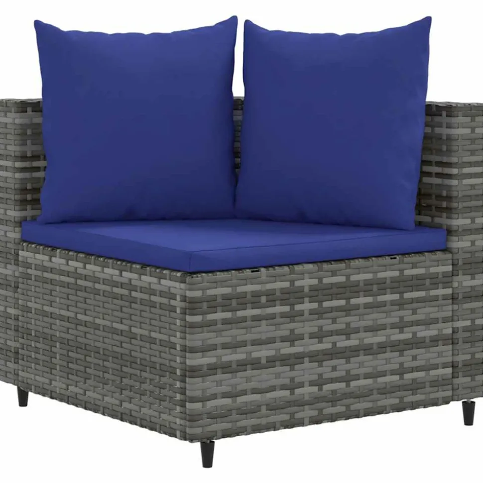 MAISON EXCLUSIVE - Salon de jardin 6 pcs avec coussins gris résine tressée