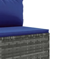 MAISON EXCLUSIVE - Salon de jardin 6 pcs avec coussins gris résine tressée