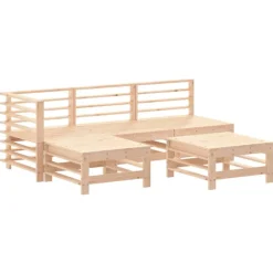 MAISON EXCLUSIVE - Salon de jardin 5 pcs avec coussins bois massif
