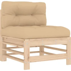 MAISON EXCLUSIVE - Salon de jardin 5 pcs avec coussins bois massif