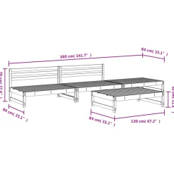 MAISON EXCLUSIVE - Salon de jardin 4 pcs bois massif de pin
