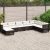 MAISON EXCLUSIVE - Salon de jardin 8 pcs avec coussins noir résine tressée