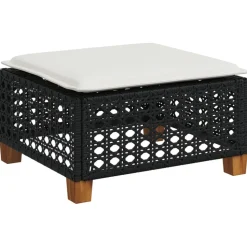 MAISON EXCLUSIVE - Salon de jardin 8 pcs avec coussins noir résine tressée