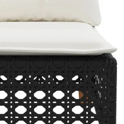MAISON EXCLUSIVE - Salon de jardin 8 pcs avec coussins noir résine tressée