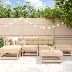 MAISON EXCLUSIVE - Salon de jardin 6 pcs avec coussins bois massif