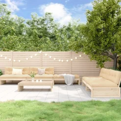 MAISON EXCLUSIVE - Salon de jardin 6 pcs avec coussins bois massif