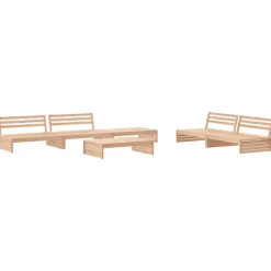 MAISON EXCLUSIVE - Salon de jardin 6 pcs avec coussins bois massif