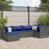 MAISON EXCLUSIVE - Salon de jardin 6 pcs avec coussins gris résine tressée