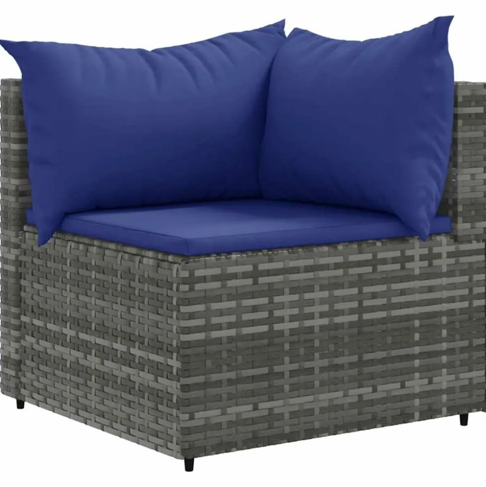 MAISON EXCLUSIVE - Salon de jardin 6 pcs avec coussins gris résine tressée
