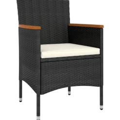 MAISON EXCLUSIVE - Salon de jardin 5 pcs résine tressée noir