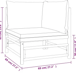 MAISON EXCLUSIVE - Salon de jardin 4 pcs avec coussins taupe bambou