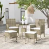 MAISON EXCLUSIVE - Salon de jardin 5 pcs résine tressée beige