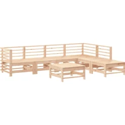 MAISON EXCLUSIVE - Salon de jardin 7 pcs avec coussins bois massif