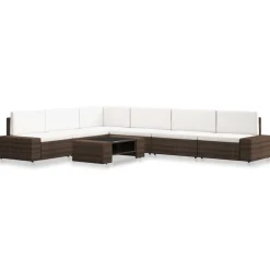 MAISON EXCLUSIVE - Salon de jardin 7 pcs résine tressée marron
