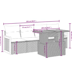 MAISON EXCLUSIVE - Salon de jardin avec coussins 5 pcs beige résine tressée