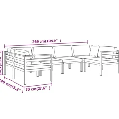 MAISON EXCLUSIVE - Salon de jardin 6 pcs avec coussins aluminium anthracite