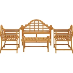 MAISON EXCLUSIVE - Salon de jardin 4 pcs bois de teck solide