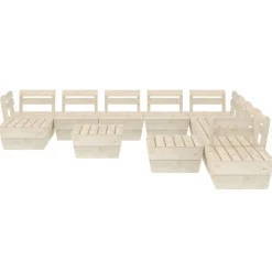MAISON EXCLUSIVE - Salon de jardin palette 12 pcs bois d'épicéa imprégné