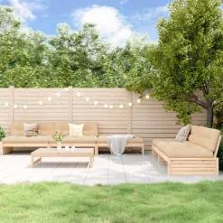 MAISON EXCLUSIVE - Salon de jardin 6 pcs avec coussins bois massif