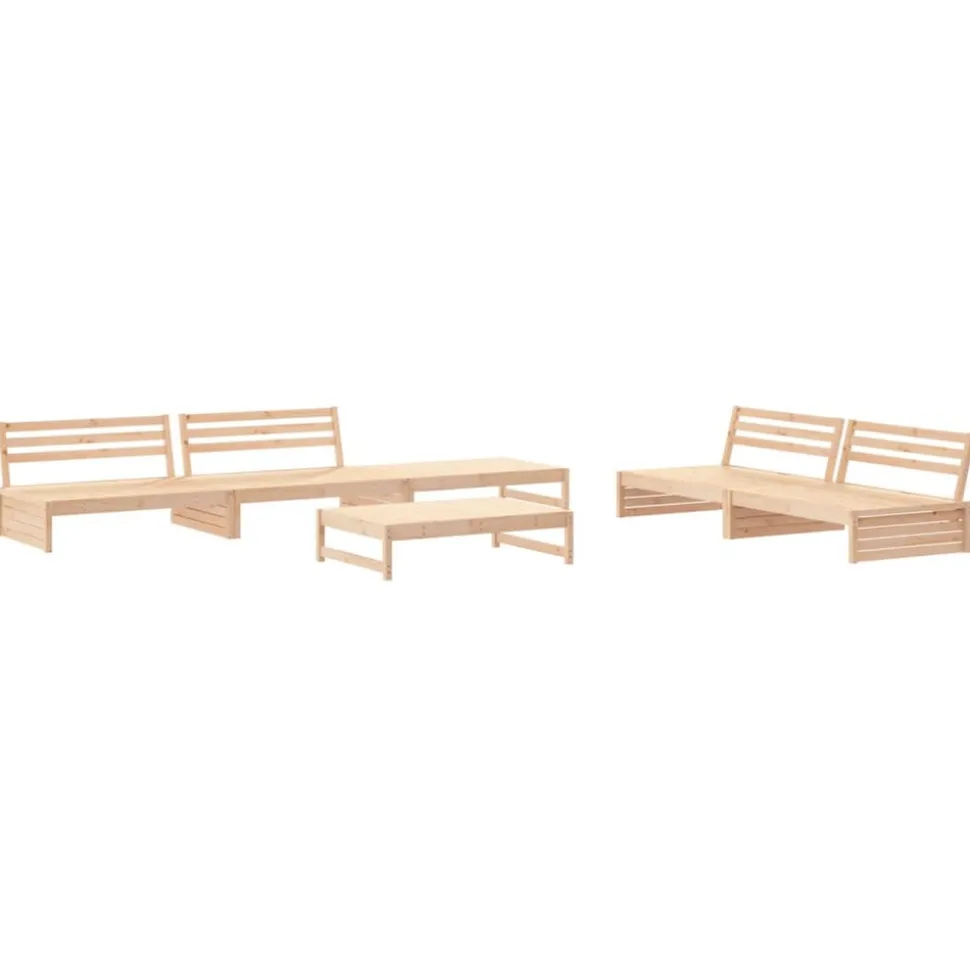 MAISON EXCLUSIVE - Salon de jardin 6 pcs avec coussins bois massif