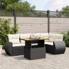 MAISON EXCLUSIVE - Salon de jardin 6 pcs avec coussins noir résine tressée