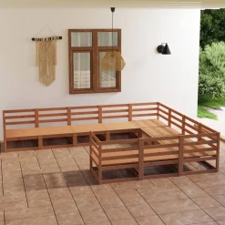 MAISON EXCLUSIVE - Salon de jardin 10 pcs bois de pin massif