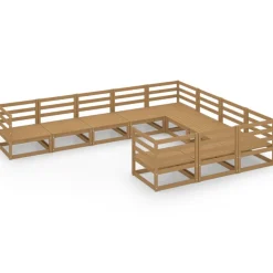 MAISON EXCLUSIVE - Salon de jardin 10 pcs bois de pin massif