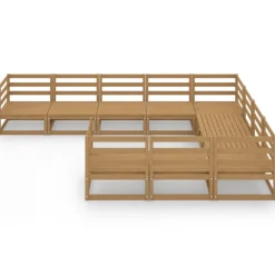 MAISON EXCLUSIVE - Salon de jardin 10 pcs bois de pin massif