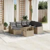 MAISON EXCLUSIVE - Salon de jardin avec coussins 8 pcs beige résine tressée