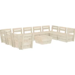 MAISON EXCLUSIVE - Salon de jardin palette 10 pcs bois d'épicéa imprégné