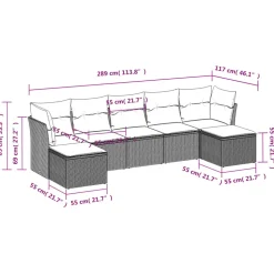MAISON EXCLUSIVE - Salon de jardin avec coussins 7 pcs marron résine tressée