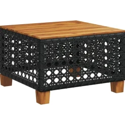 MAISON EXCLUSIVE - Salon de jardin 9 pcs avec coussins noir résine tressée