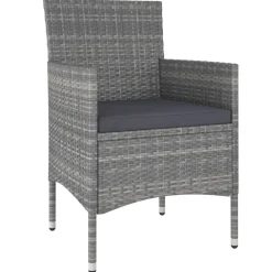 MAISON EXCLUSIVE - Salon de jardin 5 pcs résine tressée gris