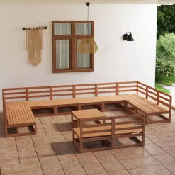 MAISON EXCLUSIVE - Salon de jardin 13 pcs bois de pin massif