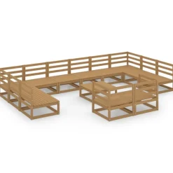 MAISON EXCLUSIVE - Salon de jardin 13 pcs bois de pin massif