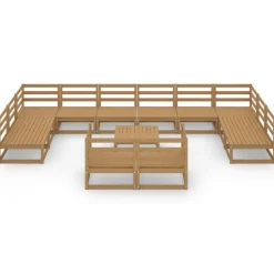 MAISON EXCLUSIVE - Salon de jardin 13 pcs bois de pin massif