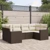 MAISON EXCLUSIVE - Salon de jardin avec coussins 6 pcs marron résine tressée