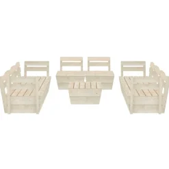 MAISON EXCLUSIVE - Salon de jardin palette 9 pcs bois d'épicéa imprégné