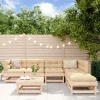 MAISON EXCLUSIVE - Salon de jardin 7 pcs avec coussins bois massif
