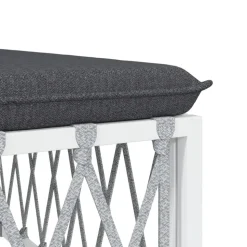 MAISON EXCLUSIVE - Salon de jardin avec coussins 2 pcs blanc acier