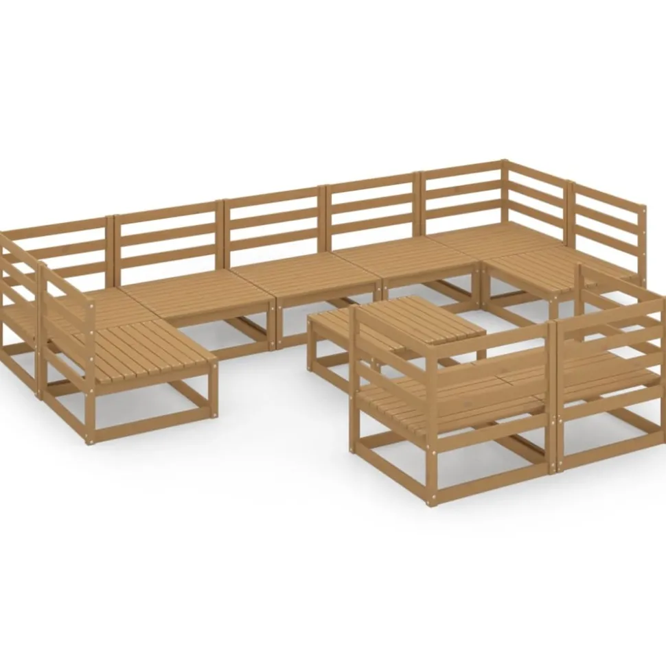 MAISON EXCLUSIVE - Salon de jardin 10 pcs bois de pin massif