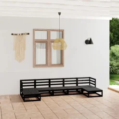 MAISON EXCLUSIVE - Salon de jardin 7 pcs bois de pin massif